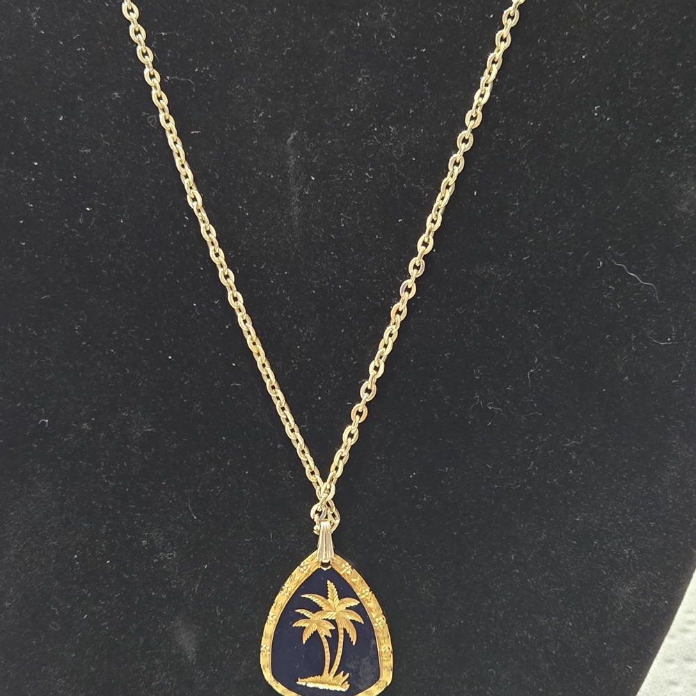Tropical Gold Palm Necklace